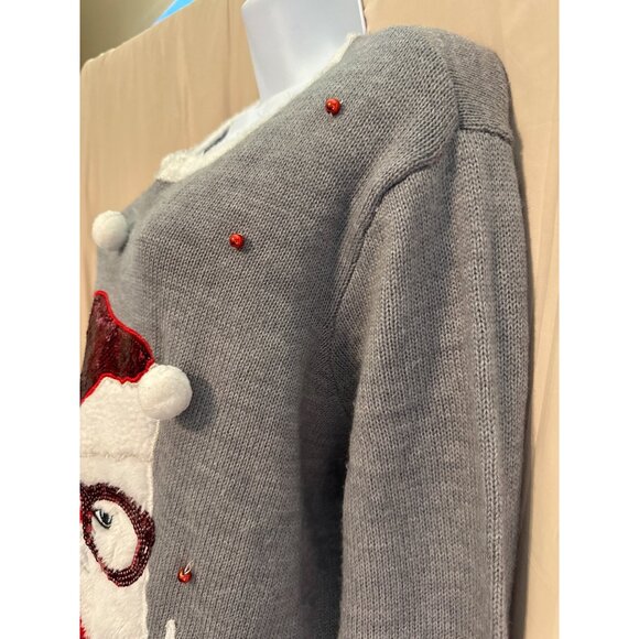 Holiday Time 2X 20W/22W Santa Kitty Sweater Not Ugly - Picture 6 of 7